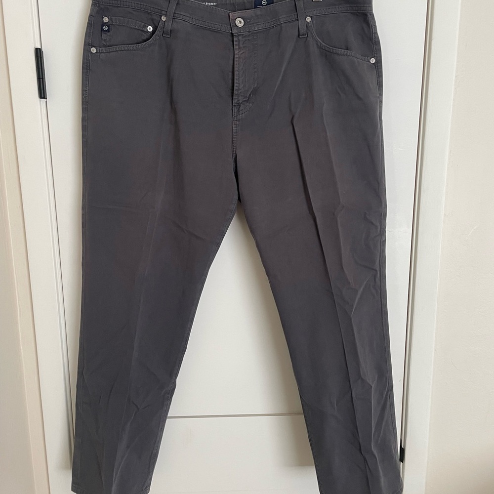 AG Adriano Goldschmied The Everett Slim Straight Charcoal Pants